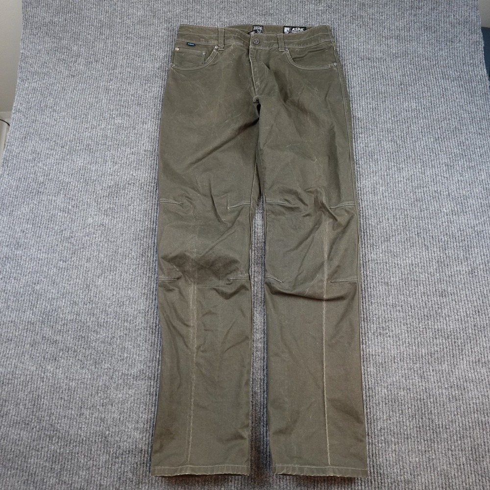 Kuhl Rydr Pants Mens 33x36 Brown Canvas Vintage Patina Dye Workwear Outdoor